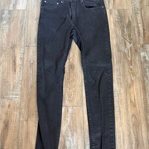 Levi's Men's Dark Black Skinny Taper Jeans 34x32